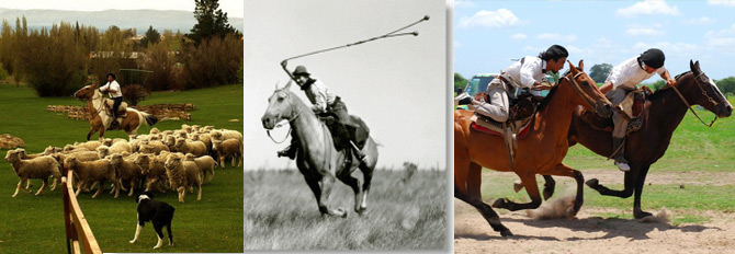 The Gaucho, boliadoras, wild horses, ranch style